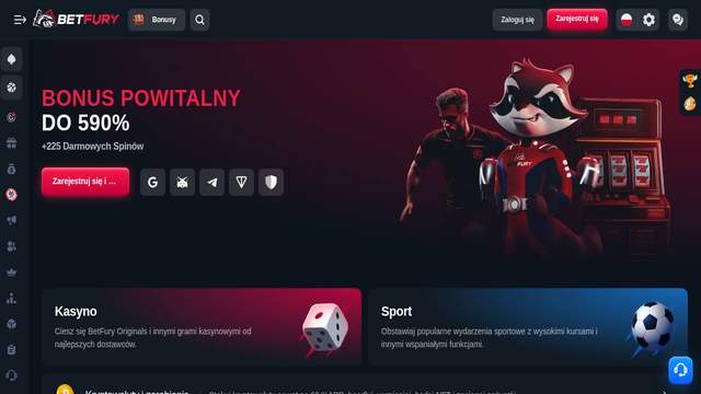 Betfury casino screenshot