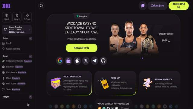 Cloudbet casino screenshot